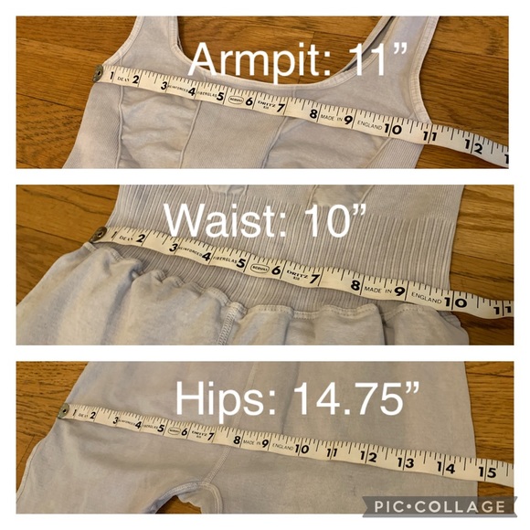 NWOT Free people Good Karma Flared onesie ice grey size S - Picture 13 of 15